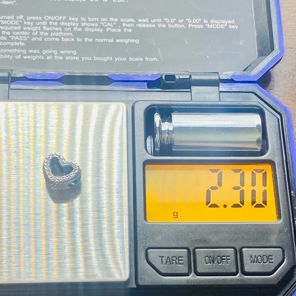 EUC Pandora 799100C01 Sterling Silver Snake Chain Pattern Open Heart Charm w/ CZ - Picture 9 of 9